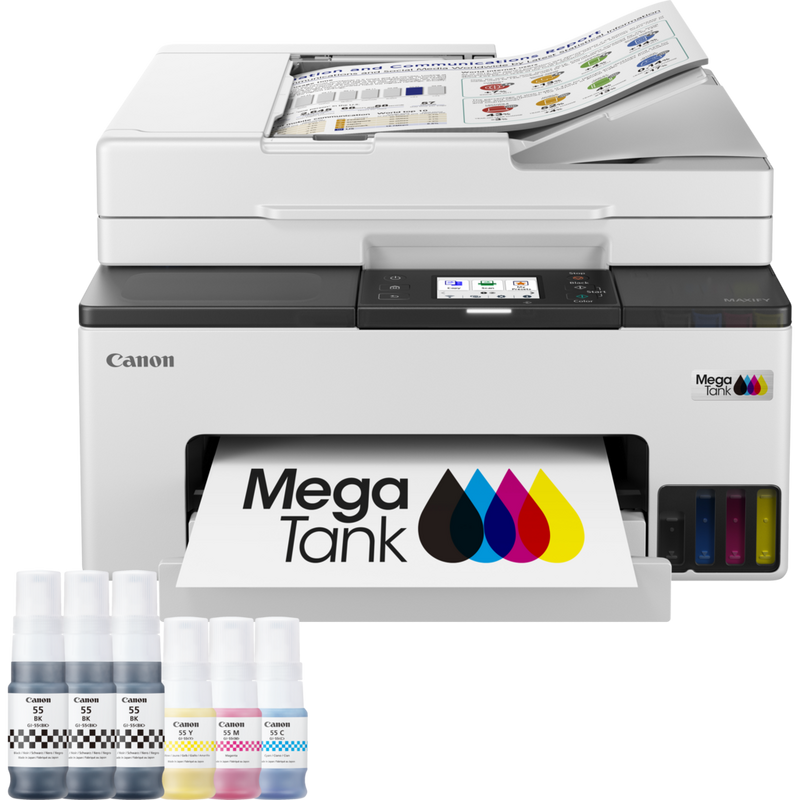 Canon MAXIFY GX2050 Wireless Colour All-in-One Refillable MegaTank Inkjet Printer + 2 Extra Black Ink Bottles